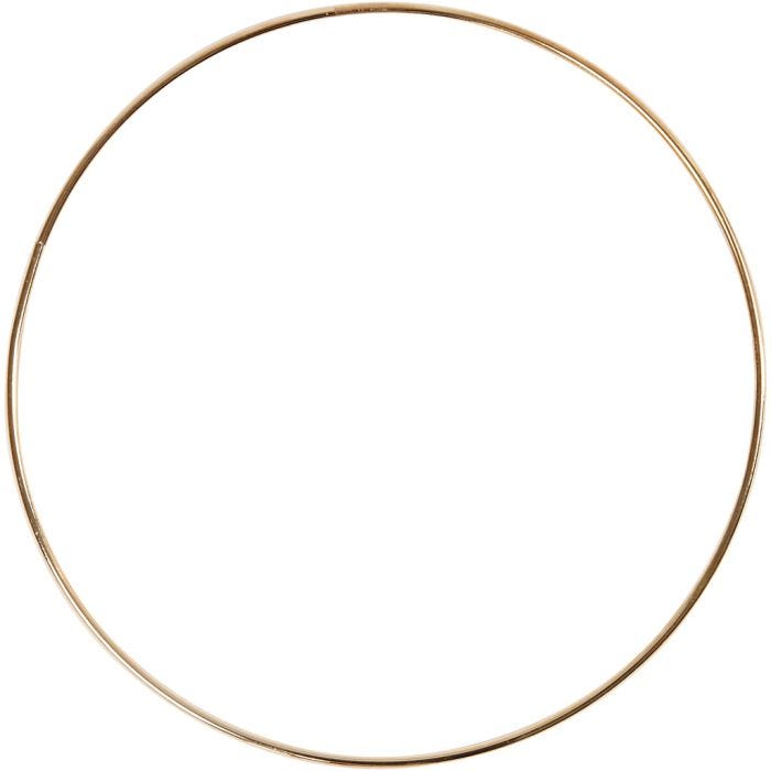 Metal Wire Ring, 20 cm, 3 mm, gold, 1 pc