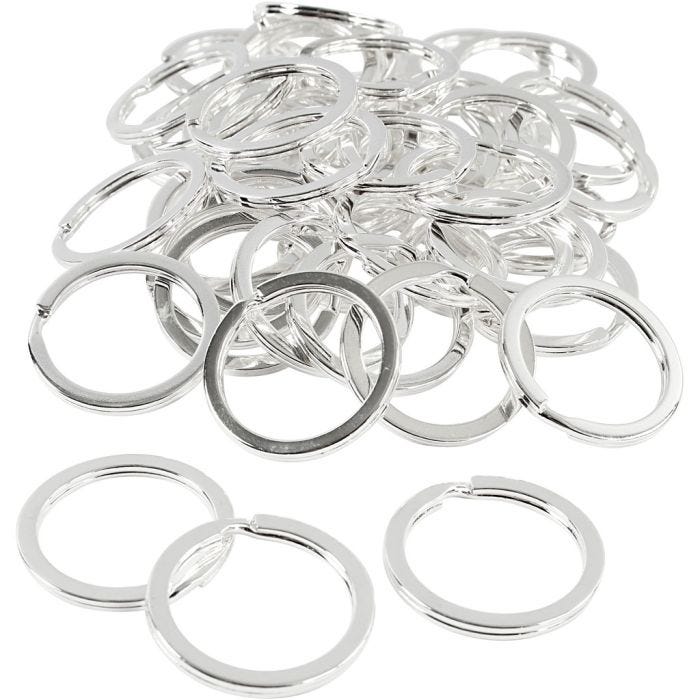 Key Chain, dia. 28 mm, silver-plated, 50pc/ 1 pack