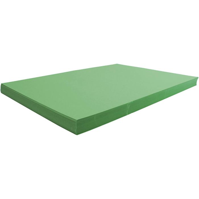 Card, sheet 50x70 cm, 270 g, grass green, 100 sheet/ 1 pack