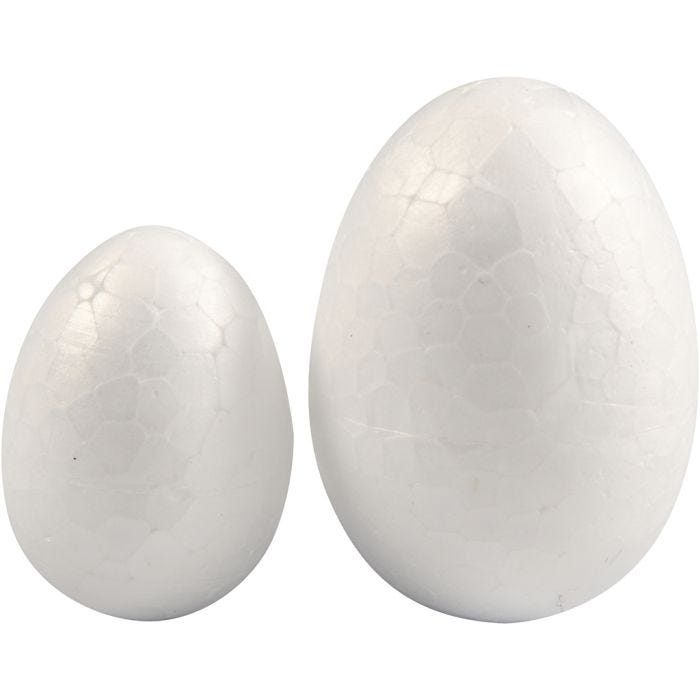 Polystyrene Eggs, 35+48 mm, 25+35 mm, white, 10pc/ 1 pack