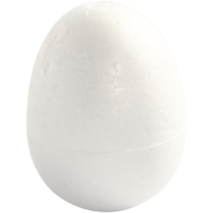 Polystyrene Eggs, H: 7 cm, white, 5 pc/ 1 pack