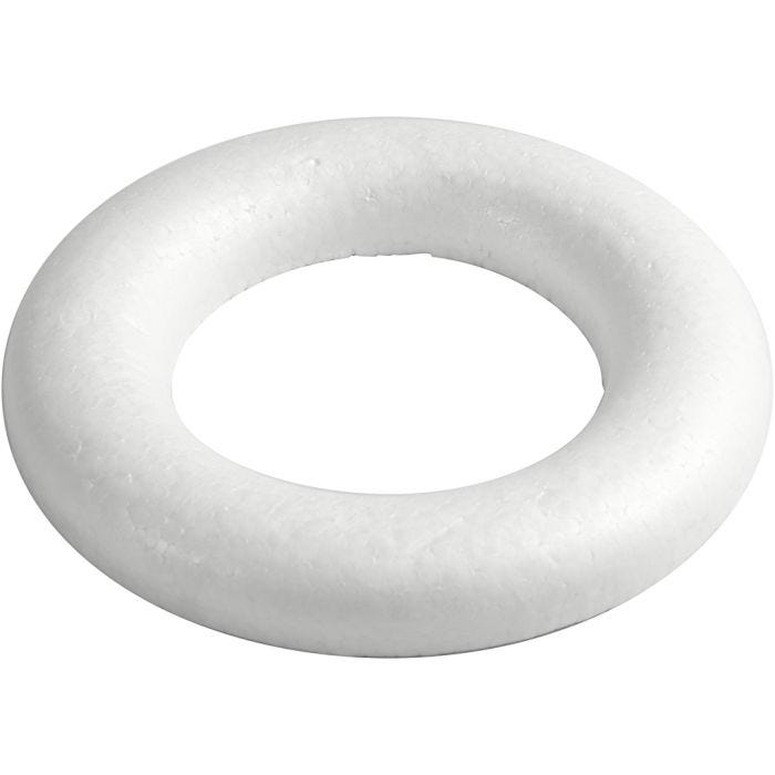 Half rounded rings, 20 cm, 25 mm, white, 1 pc