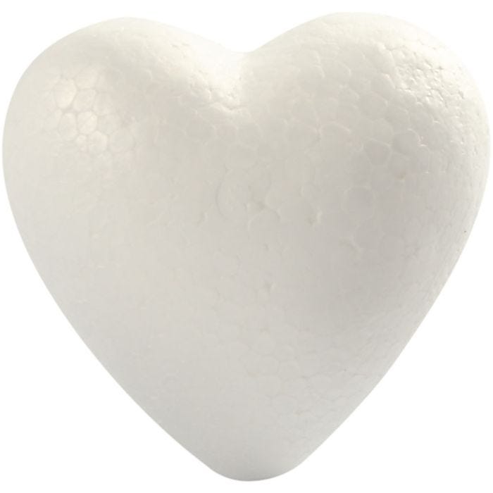 Heart, H: 8 cm, D. 4,5 cm, W: 8 cm, white, 5 pc/ 1 pack