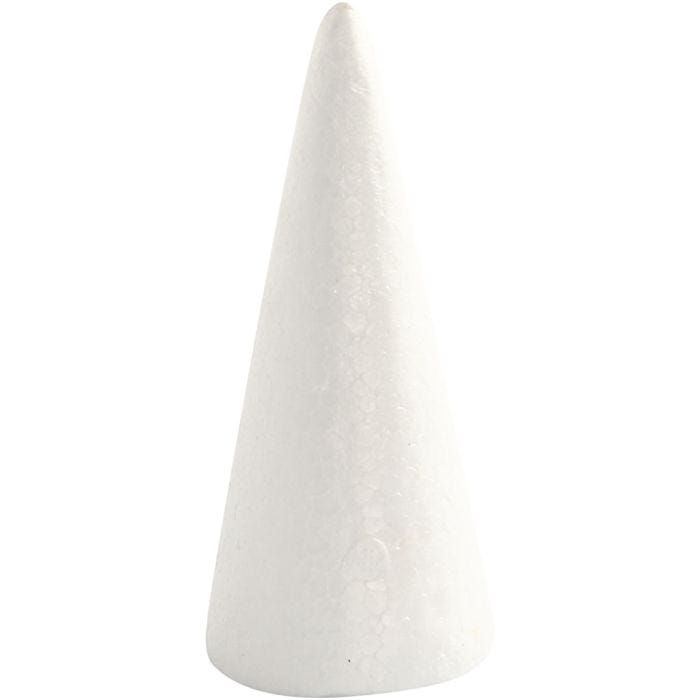 Cone, H: 14,5 cm, dia. 6 cm, white, 5pc/ 1 pack