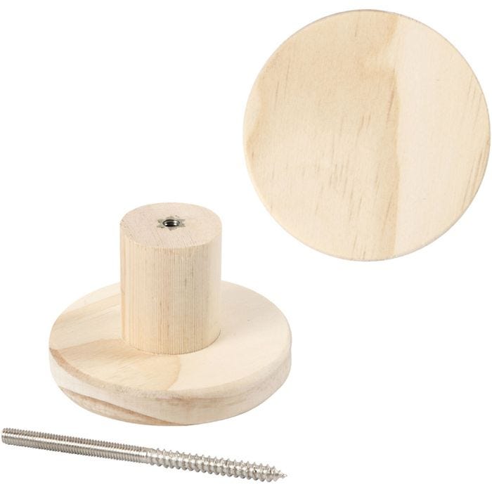 Coat Hook, round, 4,5 cm, 7 cm, 1 pc