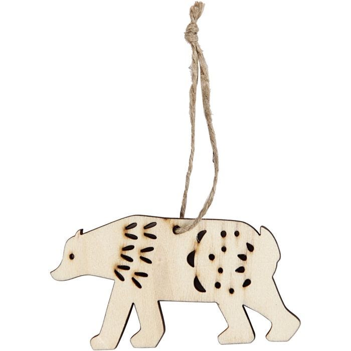 Ornament, polar bear, 4,5 cm, 0,5 cm, 7,5 cm, 4pc/ 1 pack