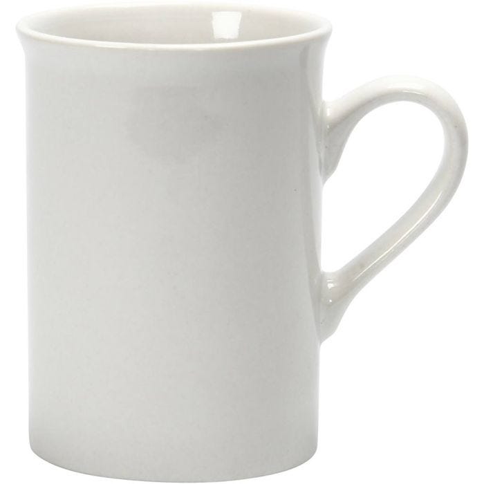 Mugs, H: 10 cm, dia. 7,4 cm, white, 2 pc/ 1 pack