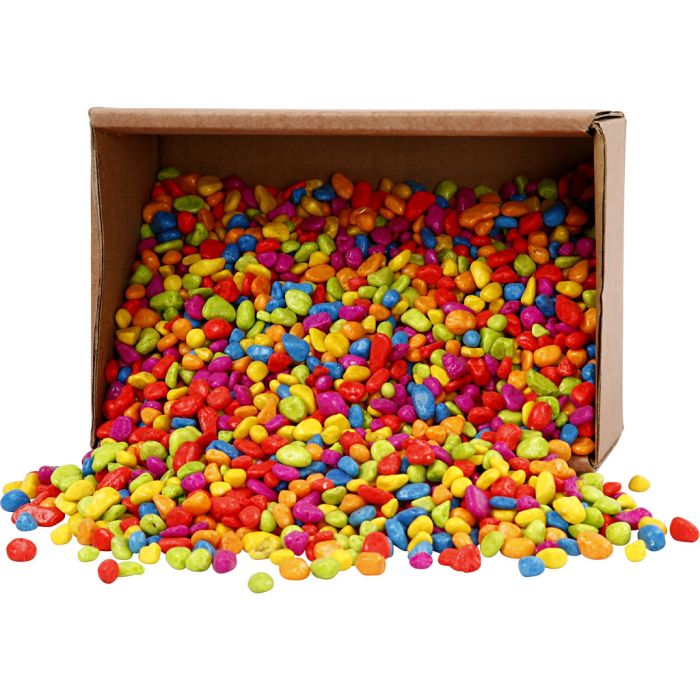 Mosaic stones, size 8-10 mm, thickness 5 mm, bold colours, 8 kg/ 1 pack