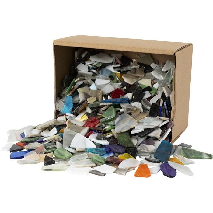 Mosaics, 8-20 mm, 2-3 mm, Content may vary , assorted colours, 2kg/ 1 pack