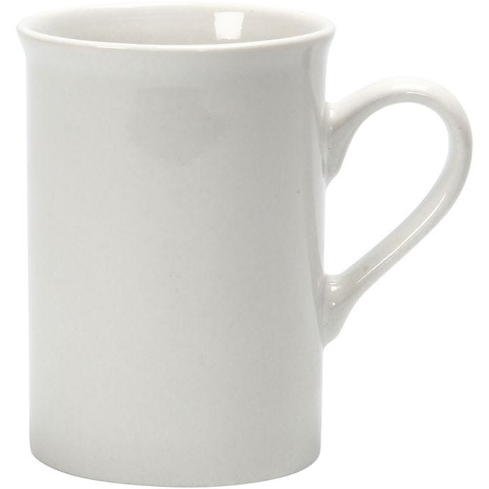 Mugs, H: 10 cm, dia. 7,4 cm, 245 ml, white, 1 pc