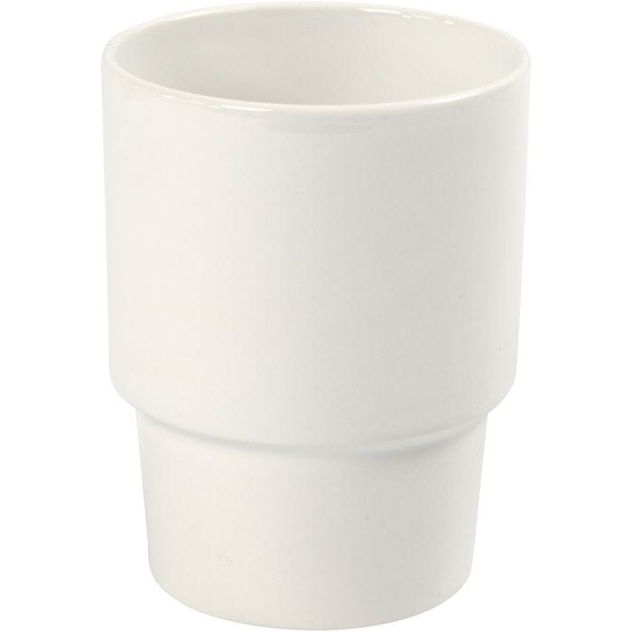 Mug, H: 11 cm, dia. 8,5 cm, white, 2 pc/ 1 pack