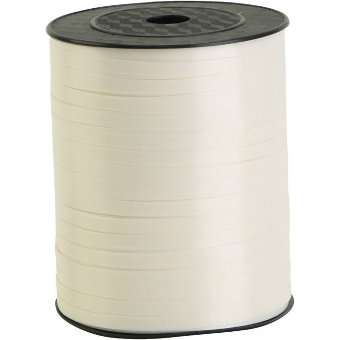 Curling Ribbon, W: 5 mm, white, 400 m/ 1 roll