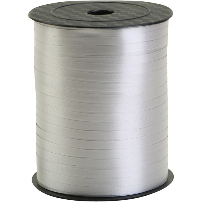 Curling Ribbon, W: 5 mm, silver, 400 m/ 1 roll
