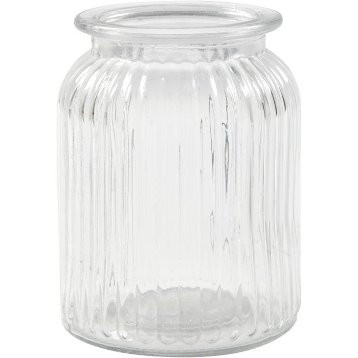 Glass Jar, H: 14,5 cm, dia. 11 cm, hole size 7 cm, 6 pc/ 1 box