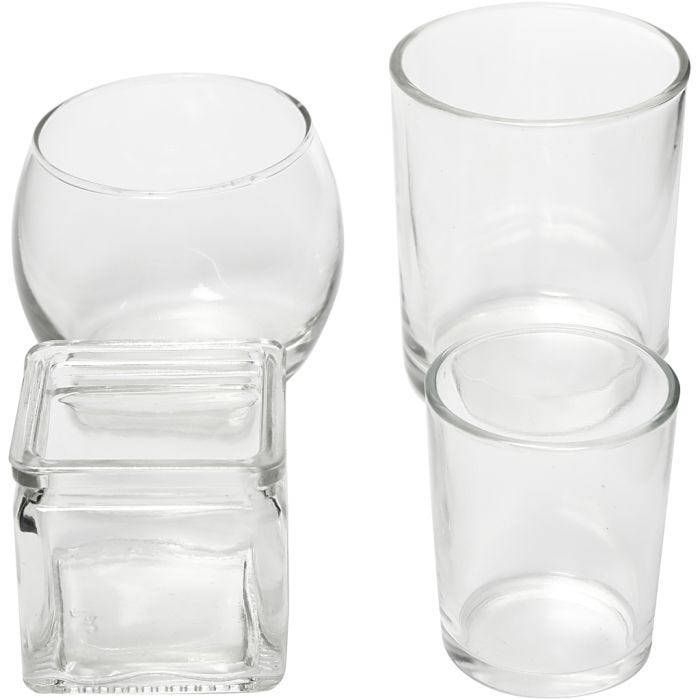 Tea Light Candle Holder, H: 5,3-8,4 cm, dia. 4,5-7,3 cm, Content may vary , 72pc/ 1 pack