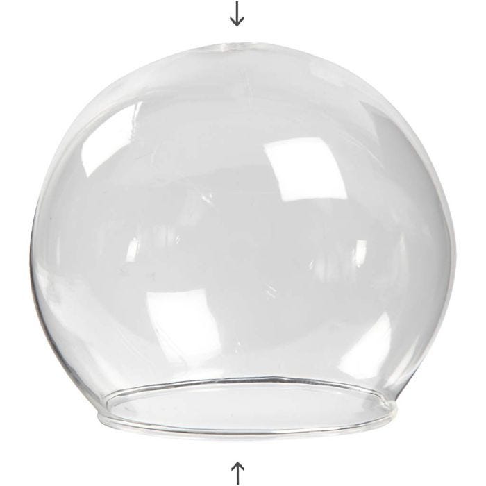 Clear Glass Baseless Hanging Bauble, dia. 8 cm, hole size 5 cm, transparent, 4pc/ 1 pack
