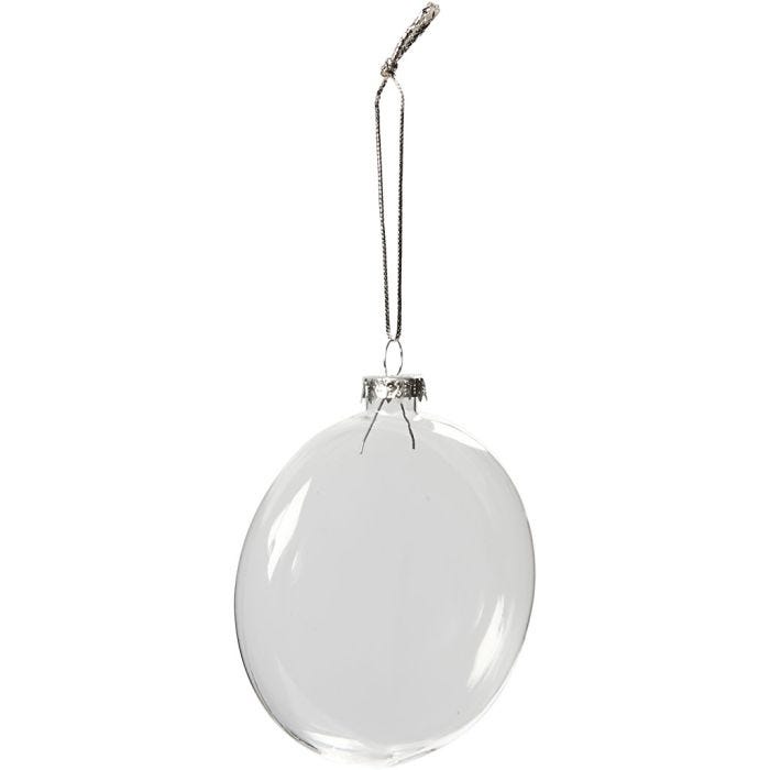 Glass Ornaments, dia. 8 cm, thickness 2,1 cm, 6 pc/ 1 pack