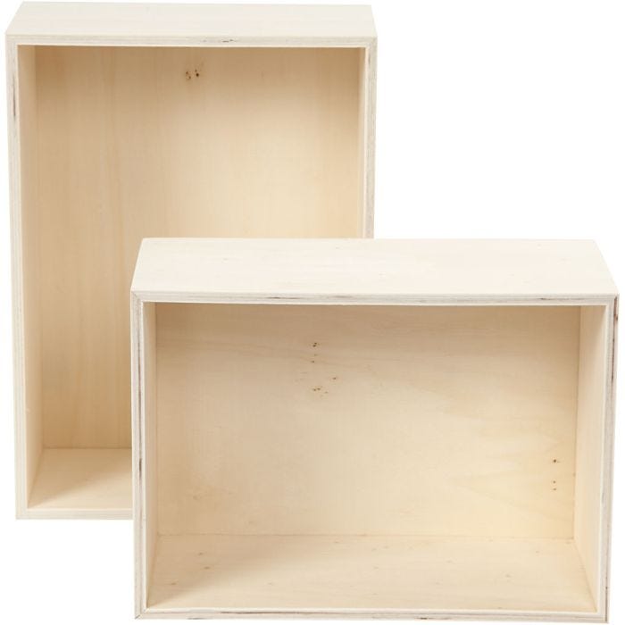 Storage Boxes, rectangle, H: 27+31 cm, D. 12,5 cm, W: 19,5+22,5 cm, 2pc/ 1 set