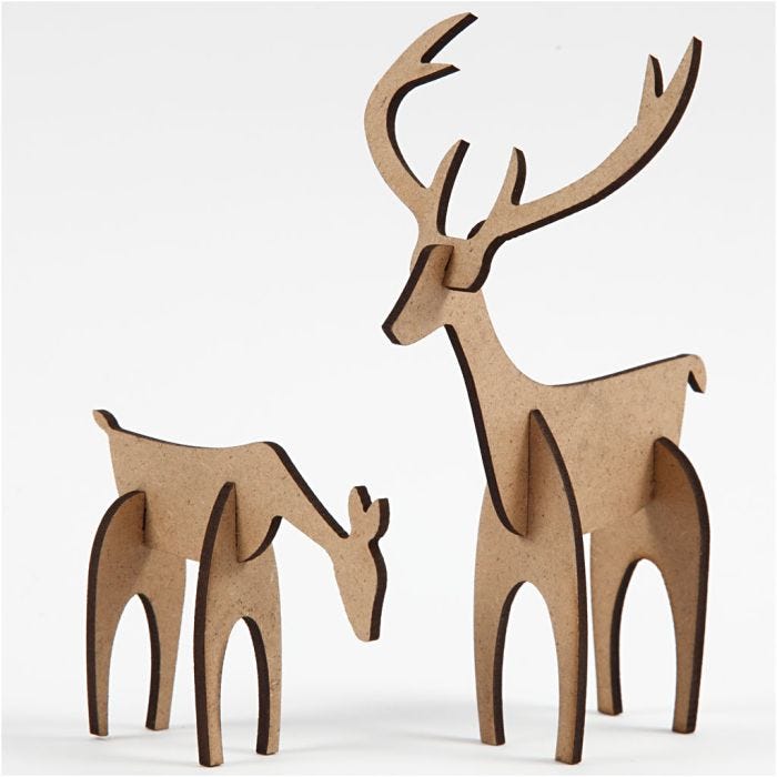 Stag and Hind, 5+12,5 cm, 6,5+8 cm, 1 set