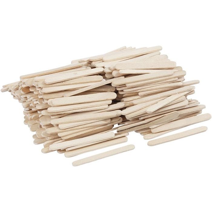 Ice lolly sticks, L: 5,5 cm, W: 6 mm, natural, 400 pc/ 1 pack