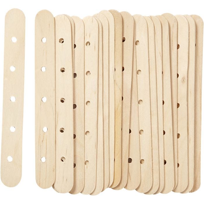 Construction sticks, L: 15 cm, W: 1,8 cm, hole size 4 mm, 20 pc/ 1 pack