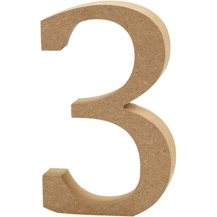 Number, 3, 13 cm, 2 cm, 1 pc