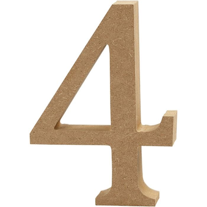 Number, 4, 13 cm, 2 cm, 1 pc