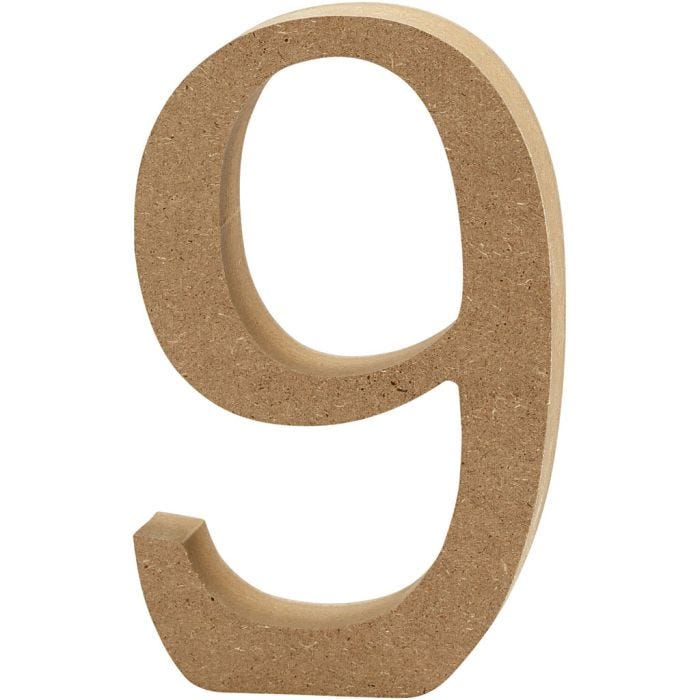 Number, 9, H: 13 cm, thickness 2 cm, 1 pc