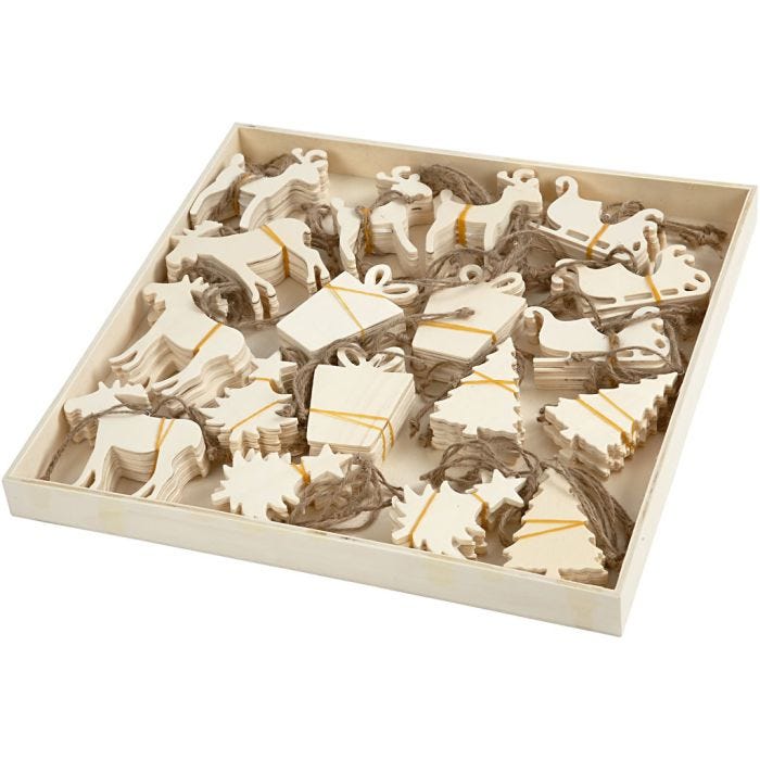 Christmas Ornaments, size 7-9 cm, thickness 4 mm, 90pc/ 1 pack