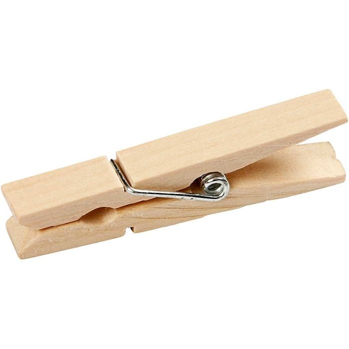 Clothes pegs, L: 48 mm, W: 6 mm, 50 pc/ 1 pack
