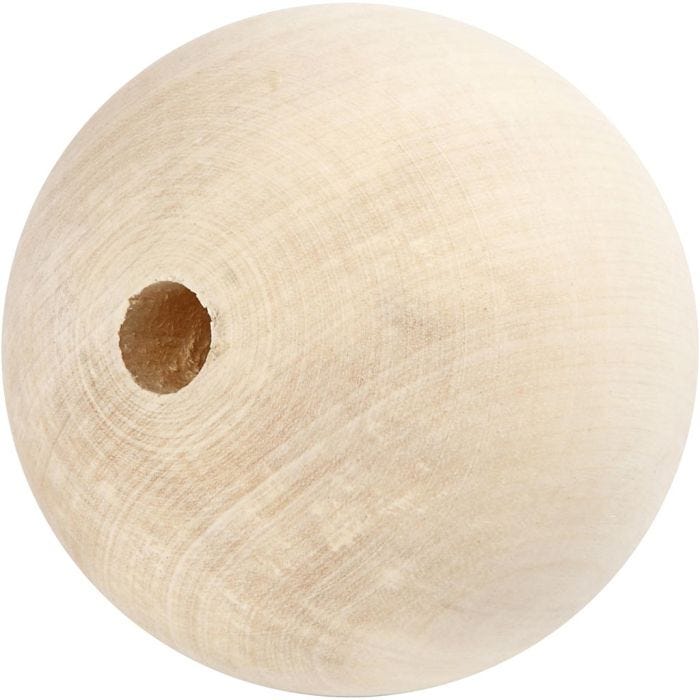 Wooden Bead, dia. 80 mm, hole size 12 mm, 1 pc