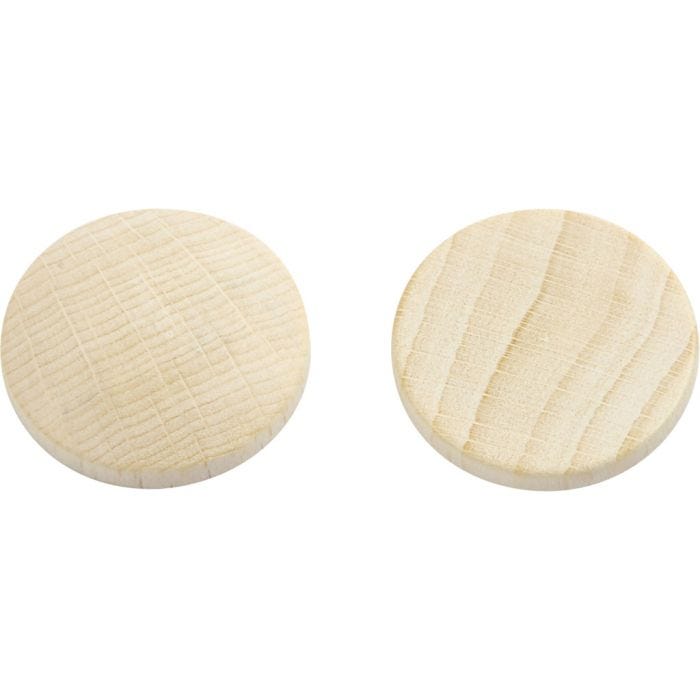 Wooden buttons, dia. 25 mm, thickness 5 mm, 150 pc/ 1 pack