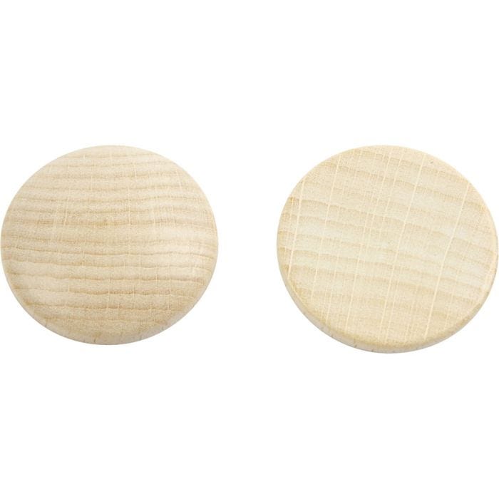 Wooden buttons, dia. 30 mm, thickness 5 mm, 15 pc/ 1 pack