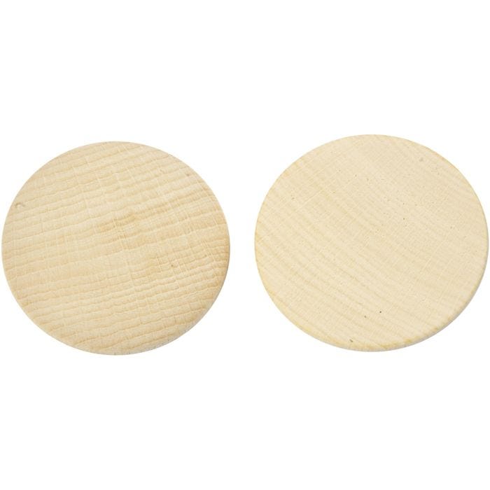 Wooden buttons, dia. 50 mm, thickness 10 mm, 5 pc/ 1 pack