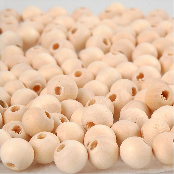 Wooden Bead, dia. 8 mm, hole size 2 mm, 100 pc/ 1 pack