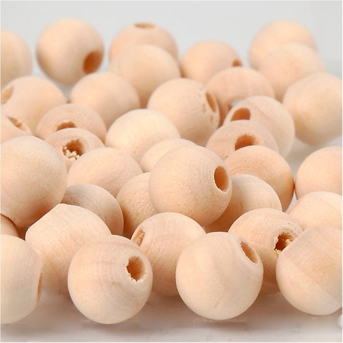 Wooden Bead, dia. 10 mm, hole size 2,5 mm, 40 pc/ 1 pack