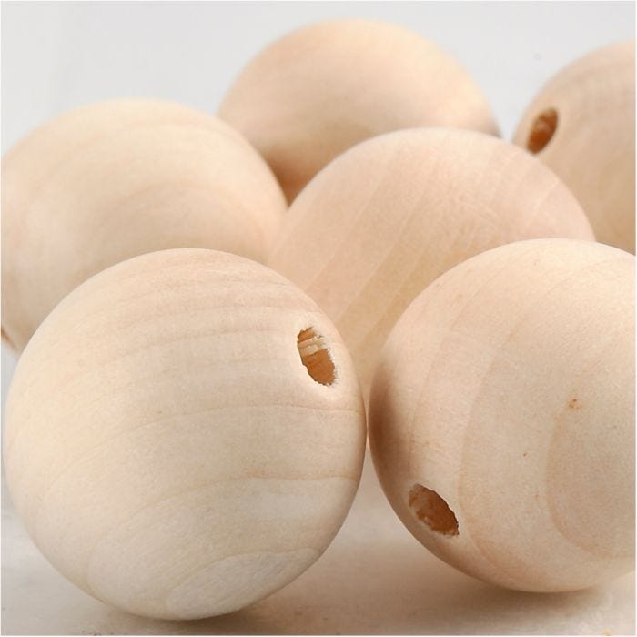 Wooden Bead, dia. 25 mm, hole size 4,5 mm, 8 pc/ 1 pack