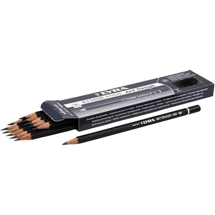 Art Design Drawing Pencils, dia. 6,9 mm, 5B, lead 1,8 mm, 12 pc/ 1 pack