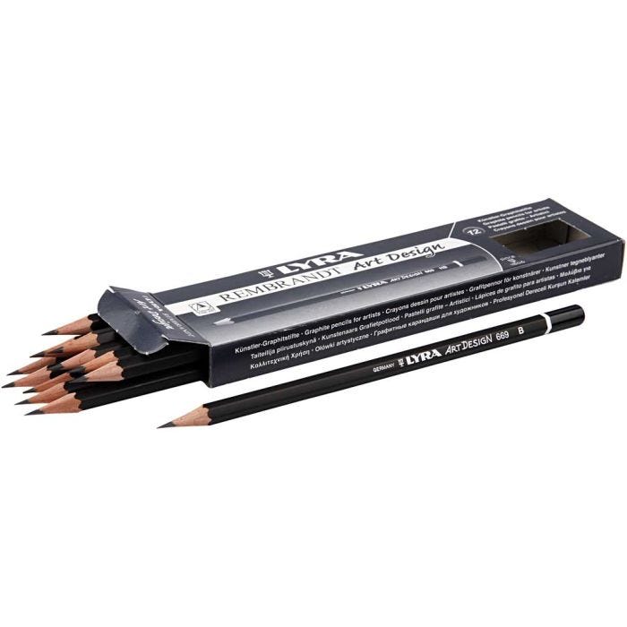 Art Design Drawing Pencils, dia. 6,9 mm, B, lead 1,8 mm, 12 pc/ 1 pack