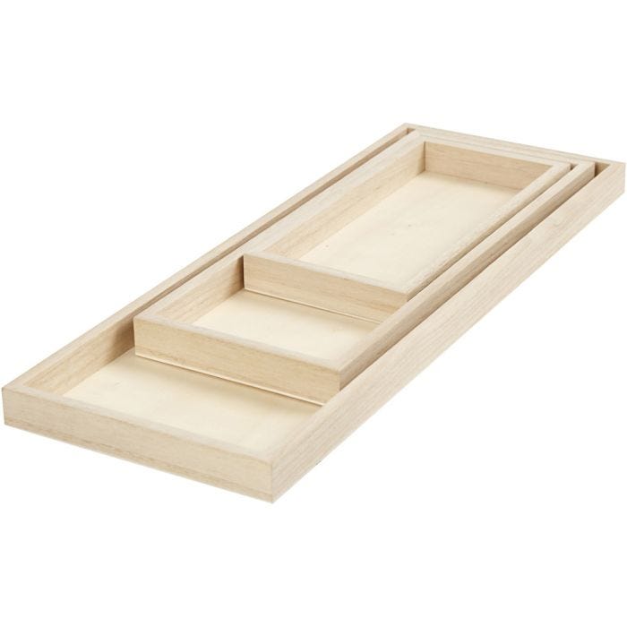 Trays, L: 20+30+40 cm, W: 10+12+15 cm, 3 pc/ 1 pack