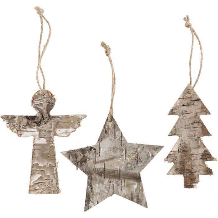 Christmas ornaments, H: 10 cm, W: 8 cm, 3pc/ 1 pack