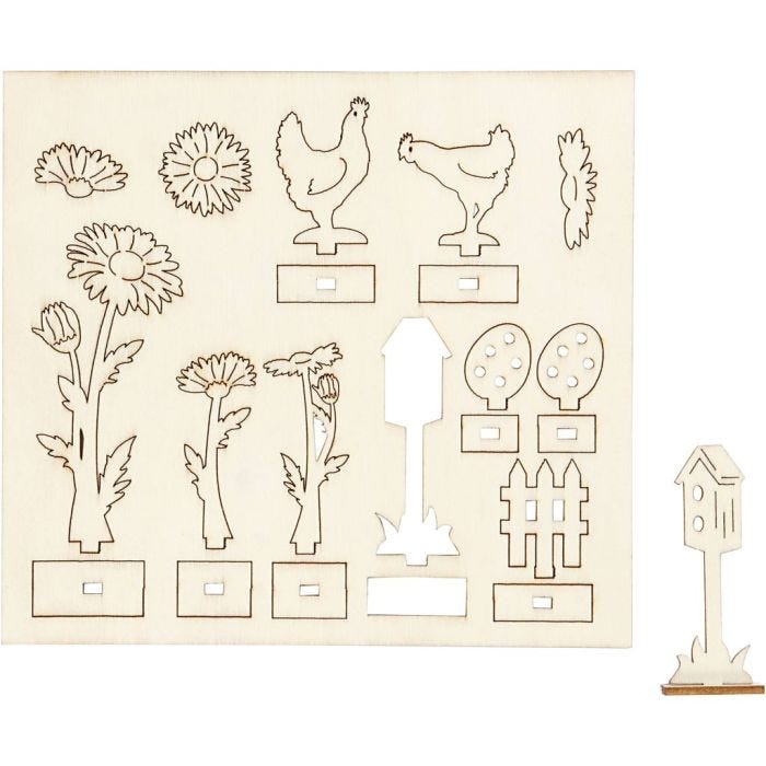 Self-assembly Figures, L: 15,5 cm, W: 17 cm, thickness 3 mm, 1 pack