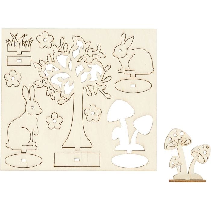 Self-assembly Figures, L: 15,5 cm, W: 17 cm, thickness 3 mm, 1 pack