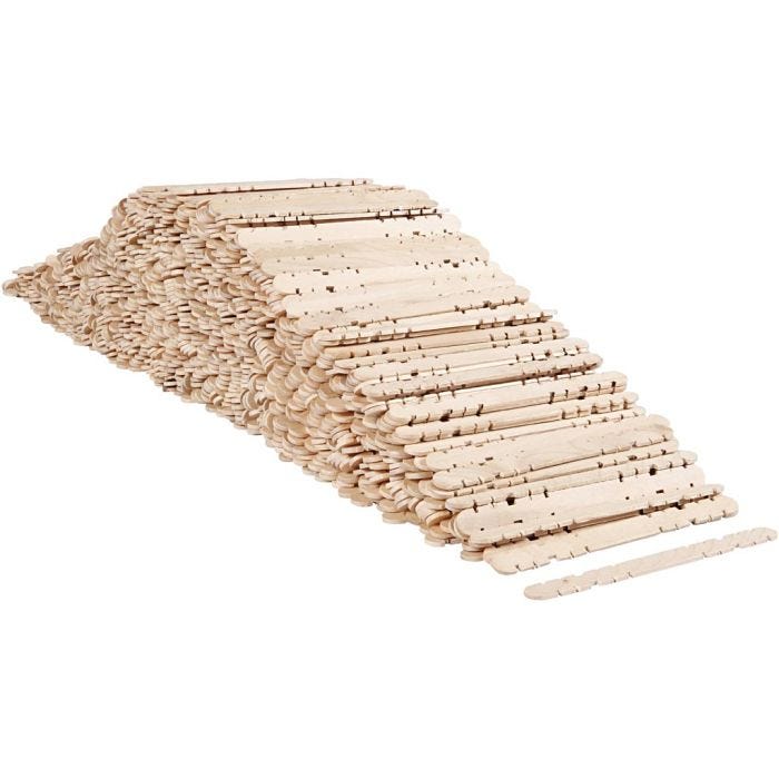 Construction sticks, L: 11,4 cm, W: 10 mm, 1000pc/ 1 pack