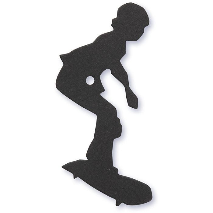 Cardboard Emblem, skater, 56x67 mm, black, 10pc/ 1 pack