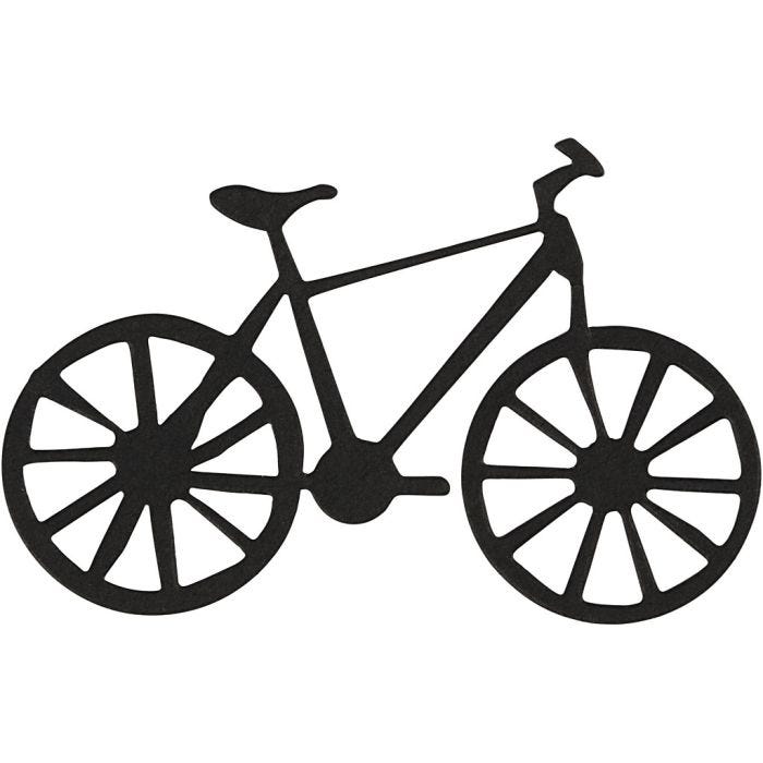 Cardboard Emblem, bicycle, 77x48 mm, black, 10pc/ 1 pack