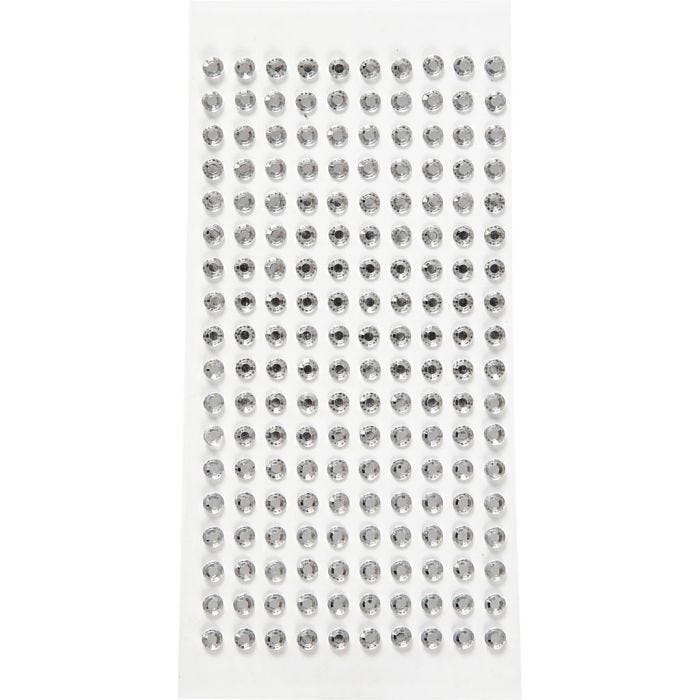 Rhinestones, 5 mm, silver, 144pc/ 1 pack