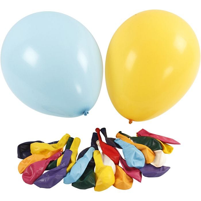 Balloons, dia. 43 cm, assorted colours, 50 pc/ 1 pack