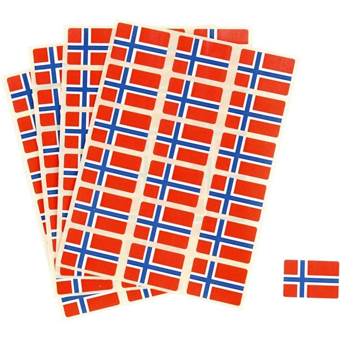 Flag Stickers, size 15x22 mm, 72 pc/ 1 pack