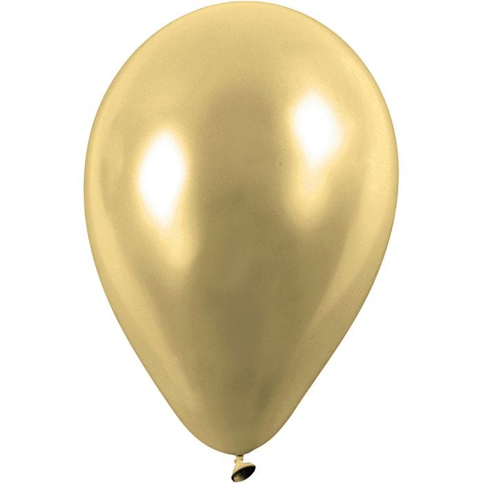 Balloons, round, dia. 23 cm, gold, 8pc/ 1 pack